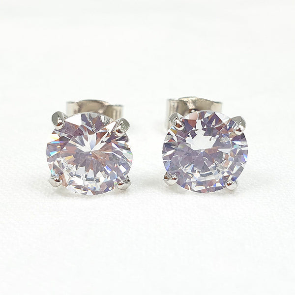 AZ0016 8mm Stud CZ Earrings (Pierced)
