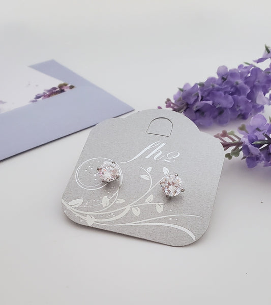 AZ0016 8mm Stud CZ Earrings (Pierced)