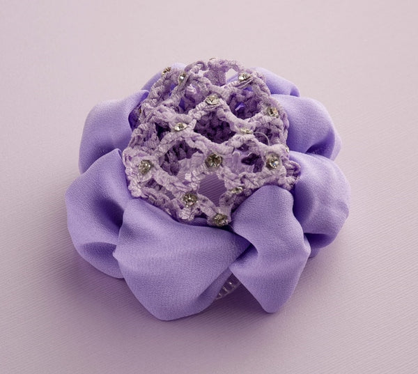 AZ0033-3 Lilac Bun Cover with Rhinestones and Clip