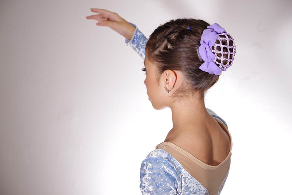 AZ0033-3 Lilac Bun Cover with Rhinestones and Clip