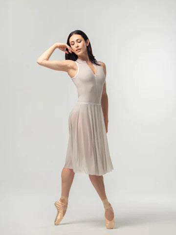 Long Mesh Skirt - Light Nude