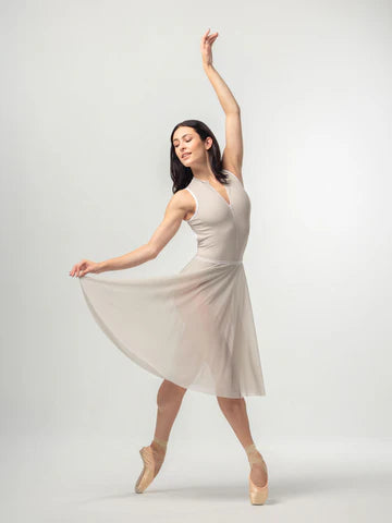 Long Mesh Skirt - Light Nude