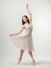 Long Mesh Skirt - Light Nude