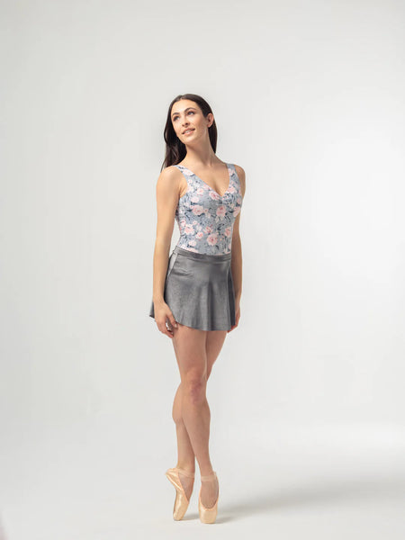 Short Velvet Skirt Gray