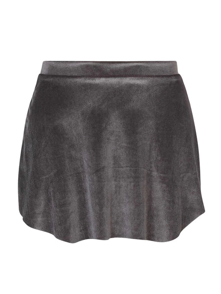 Short Velvet Skirt Gray