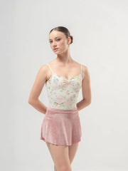 Short Velvet Skirt Pink Rose