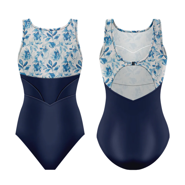 Blisse Flora Bleu Leotard