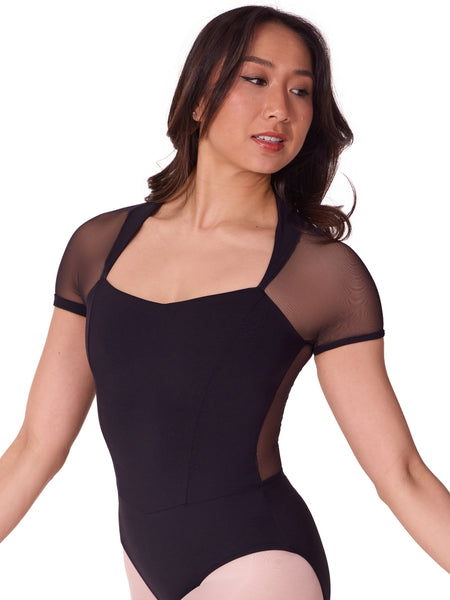 EL108W Corset Short Sleeve Leotard