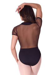 EL108W Corset Short Sleeve Leotard