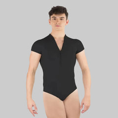Endo Men's Short Sleeve Zip Front Leotard