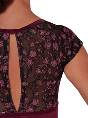 F12402W Ornate Romance Short Sleeve Mesh Leotard