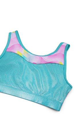 F12447C Sunset Wave Tropical Top