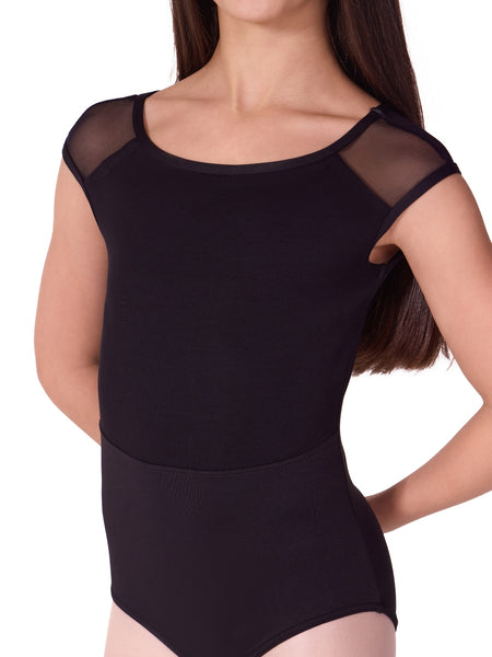 F12581C Pearl Cap Sleeve Leotard