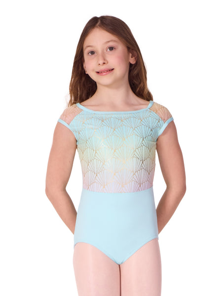 F12581C Pearl Cap Sleeve Leotard