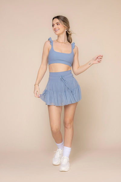 Romance Ruffle Bra - Blue Storm