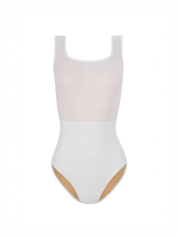 Flora Leotard Pearl White
