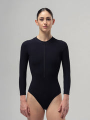 Long Sleeve Aura Leotard Total Black