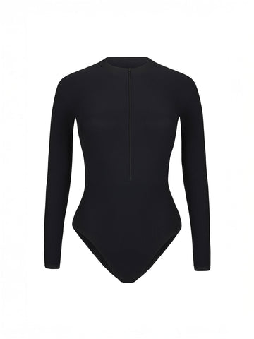 Long Sleeve Aura Leotard Total Black