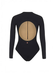 Long Sleeve Aura Leotard Total Black