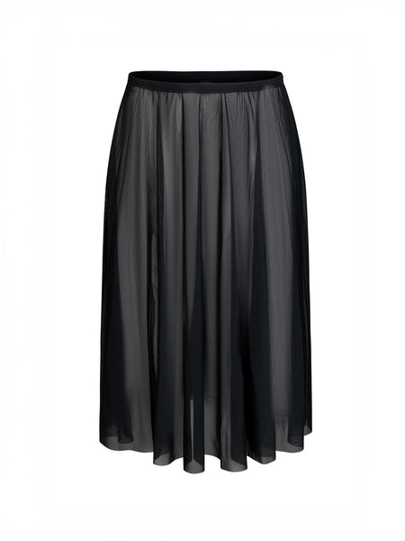 Long Mesh Skirt - Black