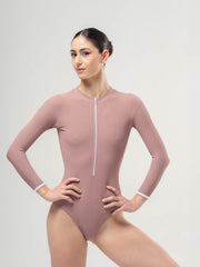 Long Sleeve Aura Leotard Dusty Rose