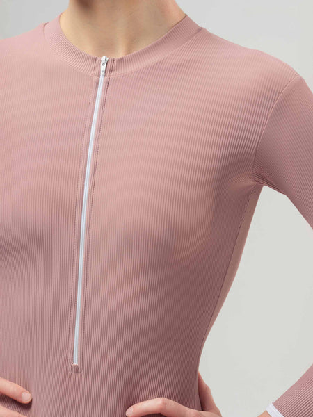 Long Sleeve Aura Leotard Dusty Rose
