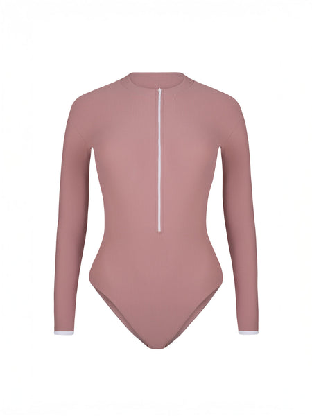 Long Sleeve Aura Leotard Dusty Rose