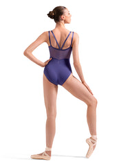 L70010 Mesh Back Double Strap Cami Leotard