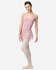 LUB870 Julia Cap Sleeve Skirted Leotard