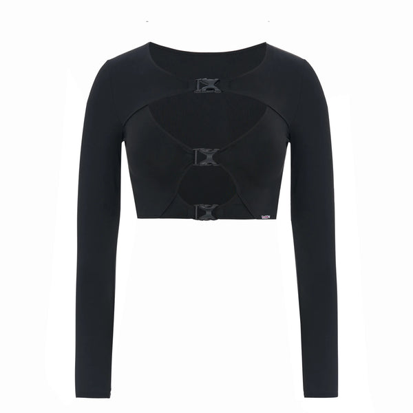 Long Sleeve Top Black Rush