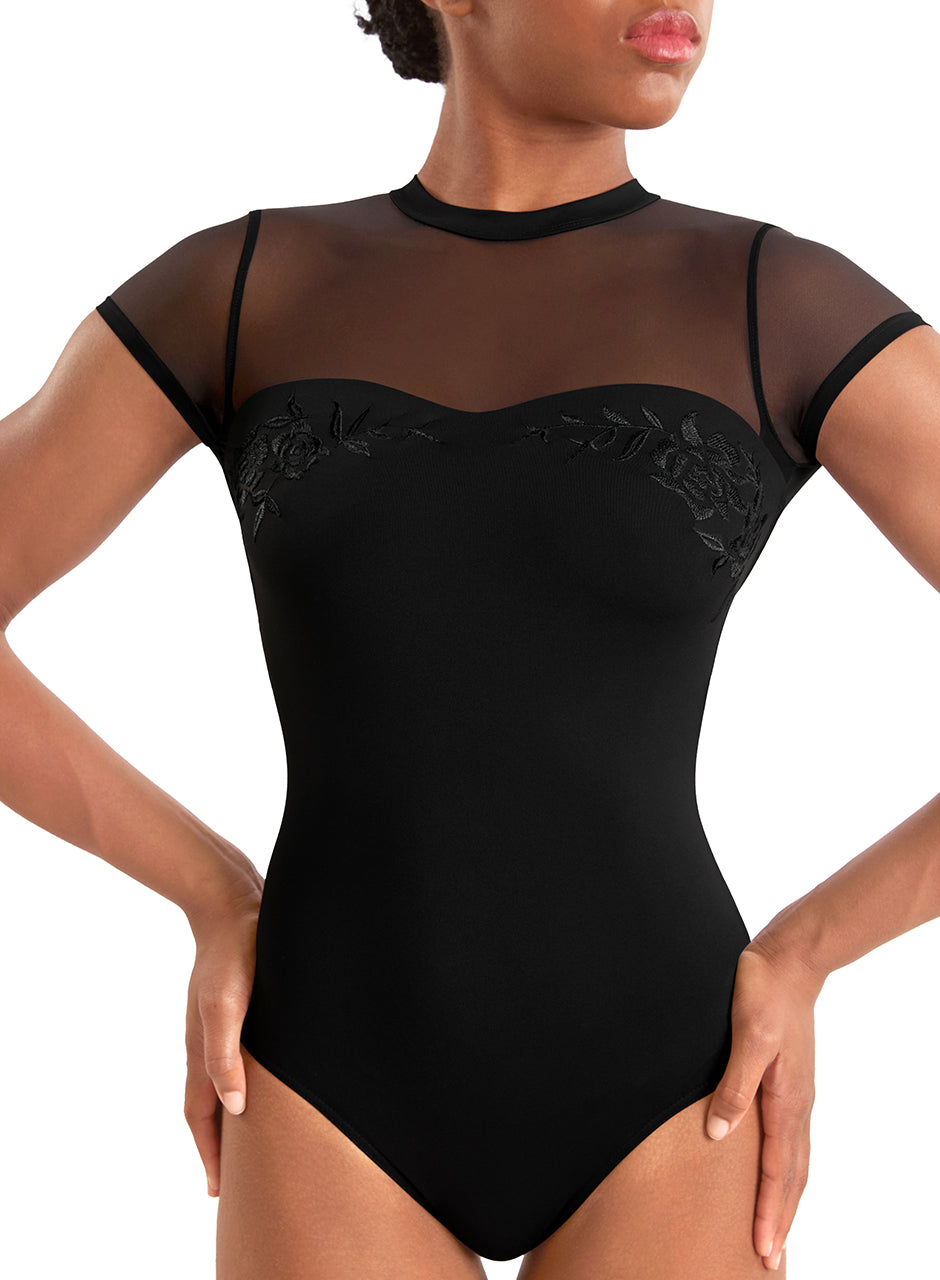 M20011LM Mock Neck Cap Sleeve Leotard