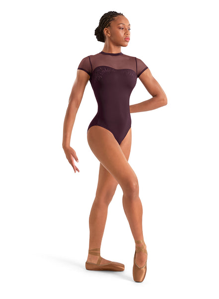 M20011LM Mock Neck Cap Sleeve Leotard