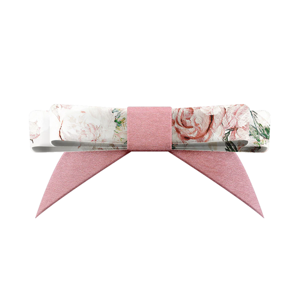 Patterned Bow Belle Rose