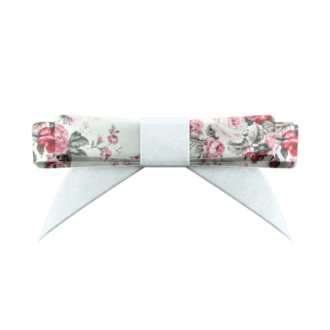 Patterned Bow Rose Rouge