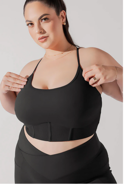 Plié Corset Crop Bralette - Black