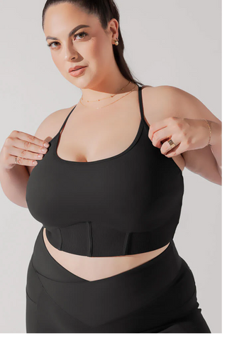 Plié Corset Crop Bralette - Black