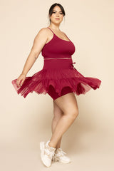 Pirouette Skort - Ruby