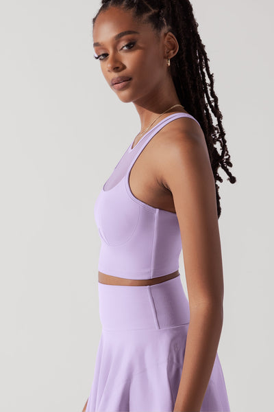 Celeste Mesh Crop Bralette - Digital Lavender