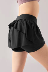 On the Run Ruffle Short - Black