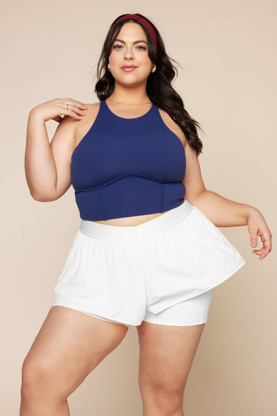 Cleo Corset Crop Bralette - Sapphire