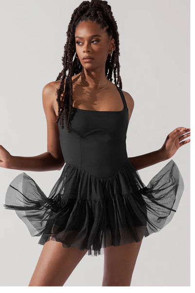 Corset Pirouette Dress - Black