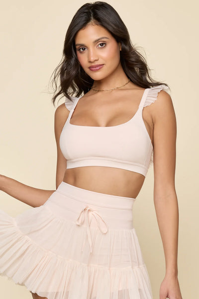Romance Mesh Ruffle Bra - Tutu Pink