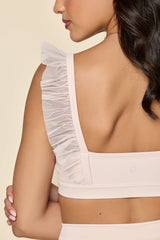 Romance Mesh Ruffle Bra - Tutu Pink