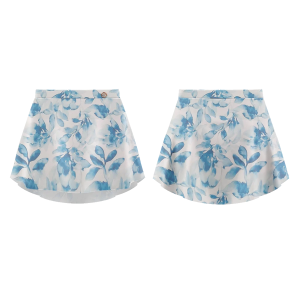 Patterned Skirt Flora Bleu
