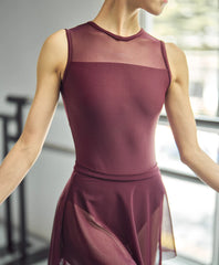 SL4487 Mesh High Neck Leotard