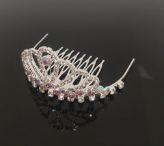 TR0523 Small Tiara with AB Stone Accents