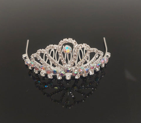 TR0523 Small Tiara with AB Stone Accents