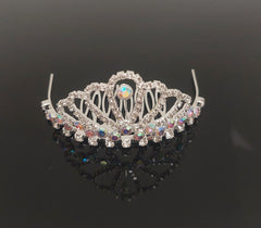 TR0523 Small Tiara with AB Stone Accents