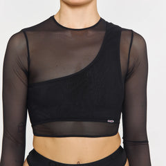 Top with Long Sleeves Black