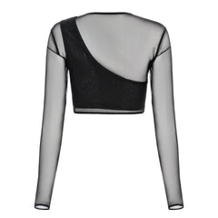 Top with Long Sleeves Black